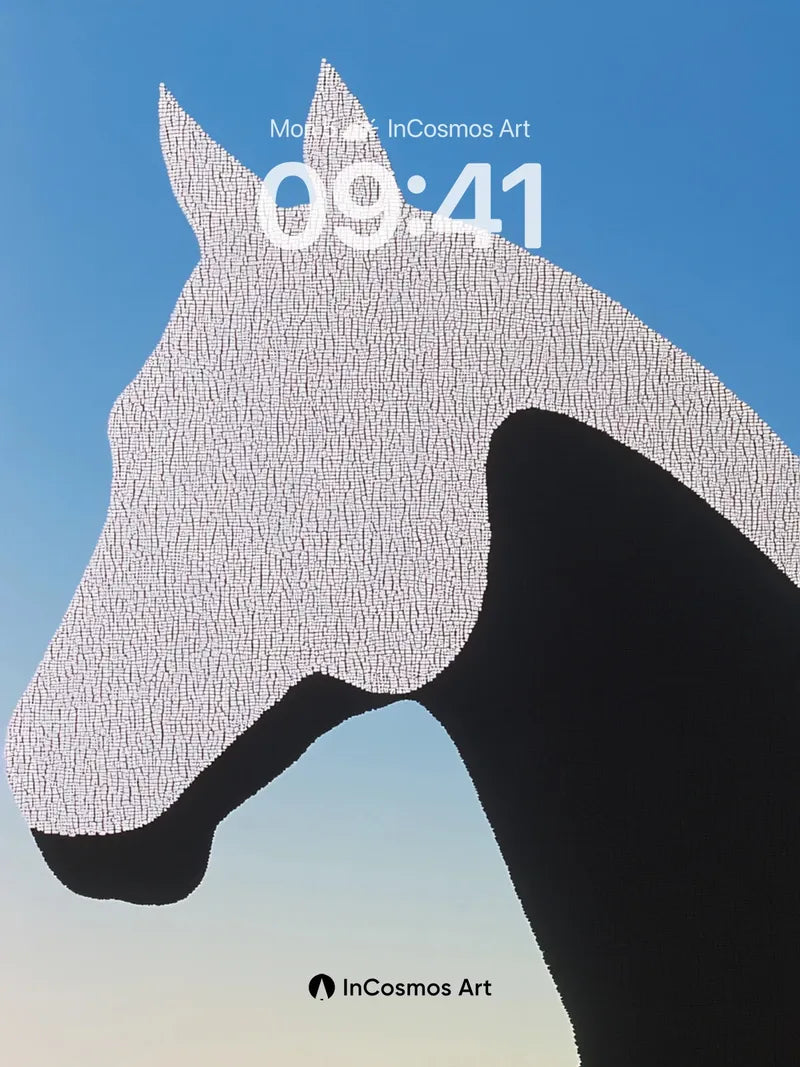 Silent Horizon Wallpaper with Textured Horse Silhouette