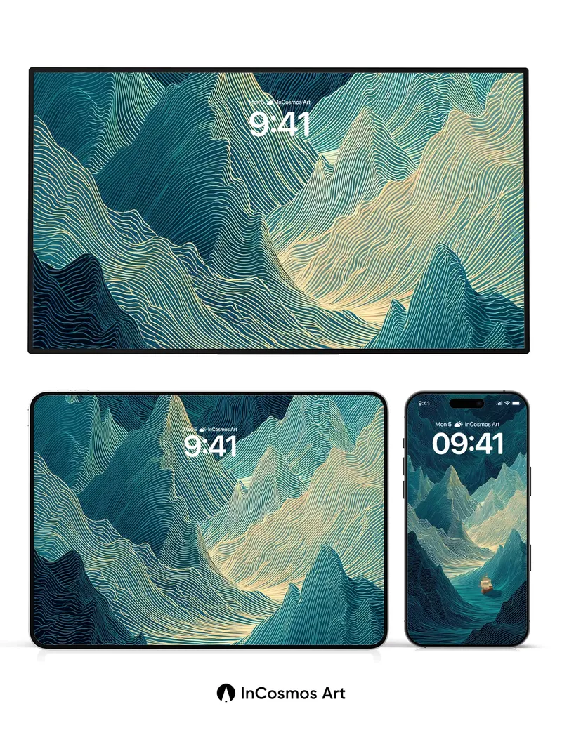 Sail Through Stormy Peaks Wallpaper with Whispering Waves