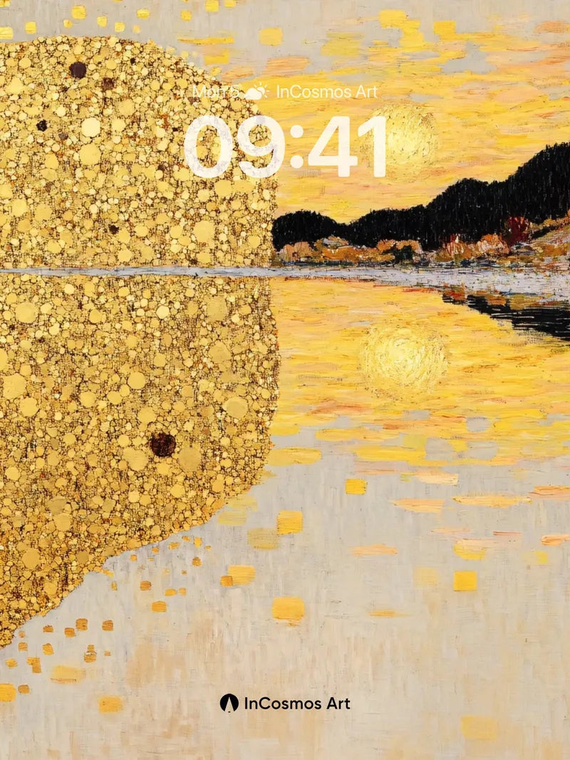 Golden Hush Wallpaper with Sunlit Reflections