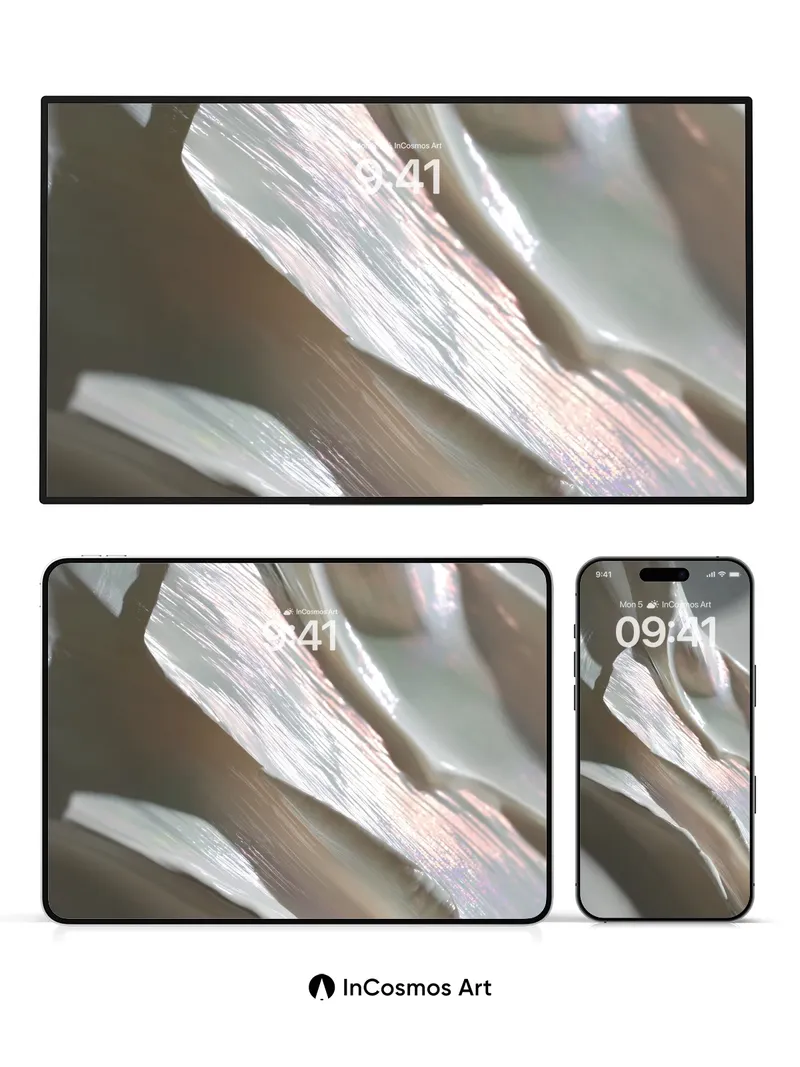 Luminous Fold Wallpaper with Iridescent Sheen