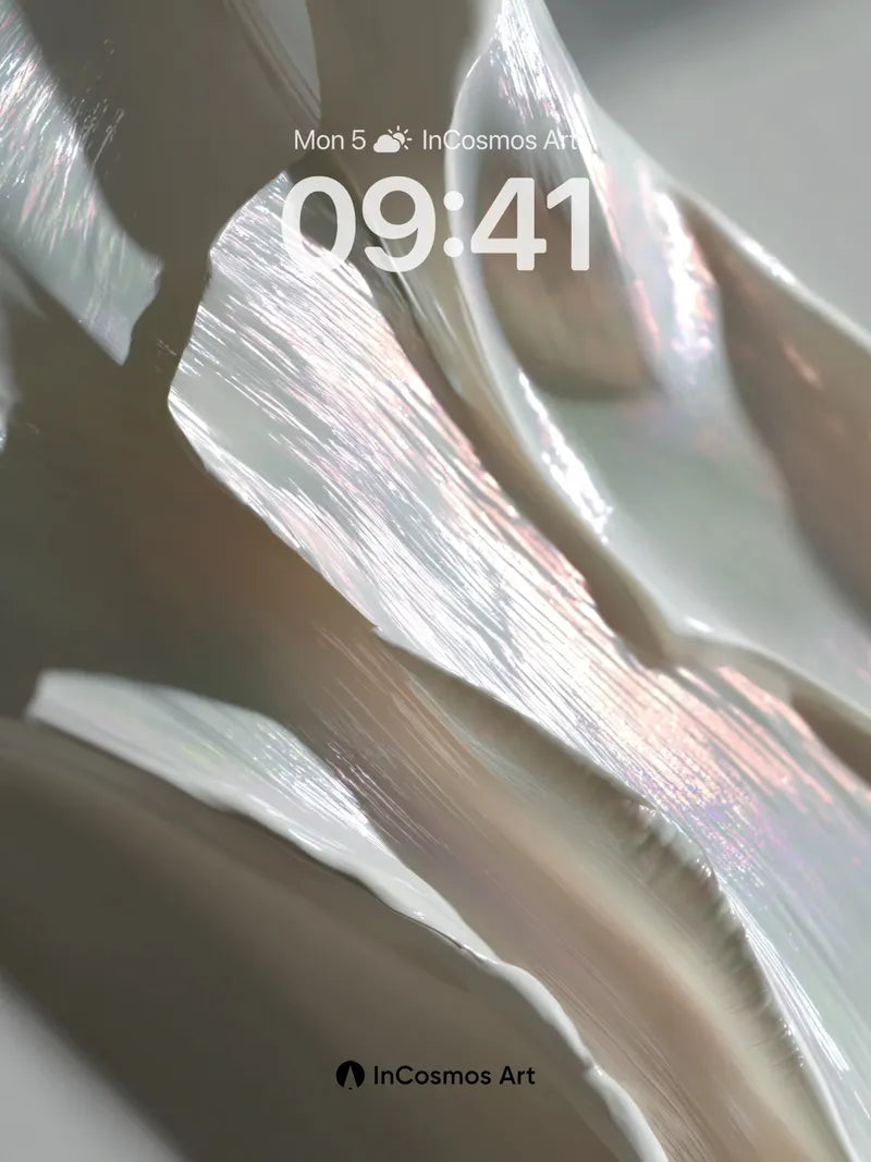 Luminous Fold Wallpaper with Iridescent Sheen