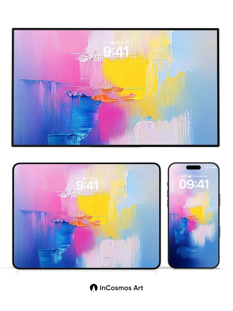 Luminous Drift Wallpaper with Floating Color Fields