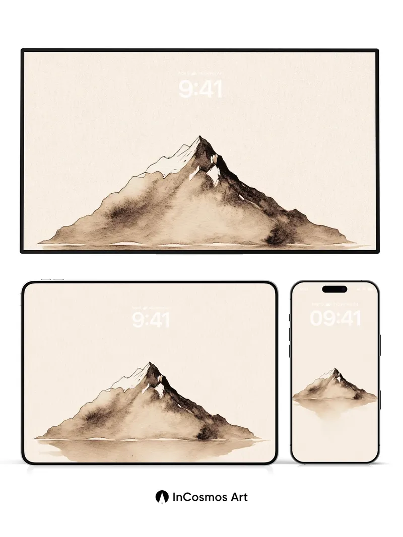 Serenity Peak Wallpaper with Mist Reflection