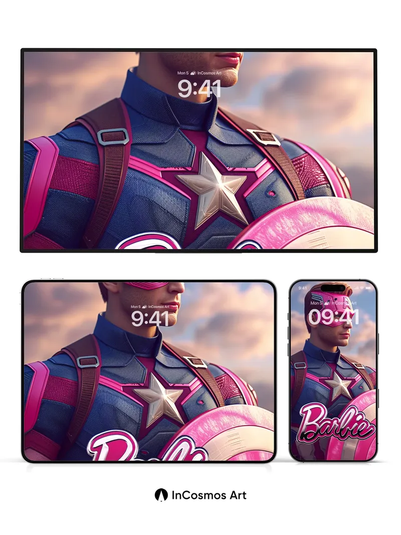 Pink Power Wallpaper with Captain Barbie Twist