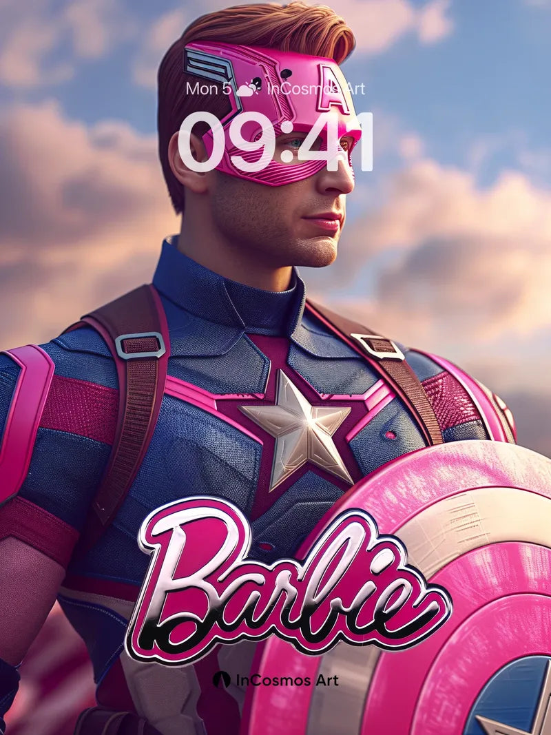 Pink Power Wallpaper with Captain Barbie Twist