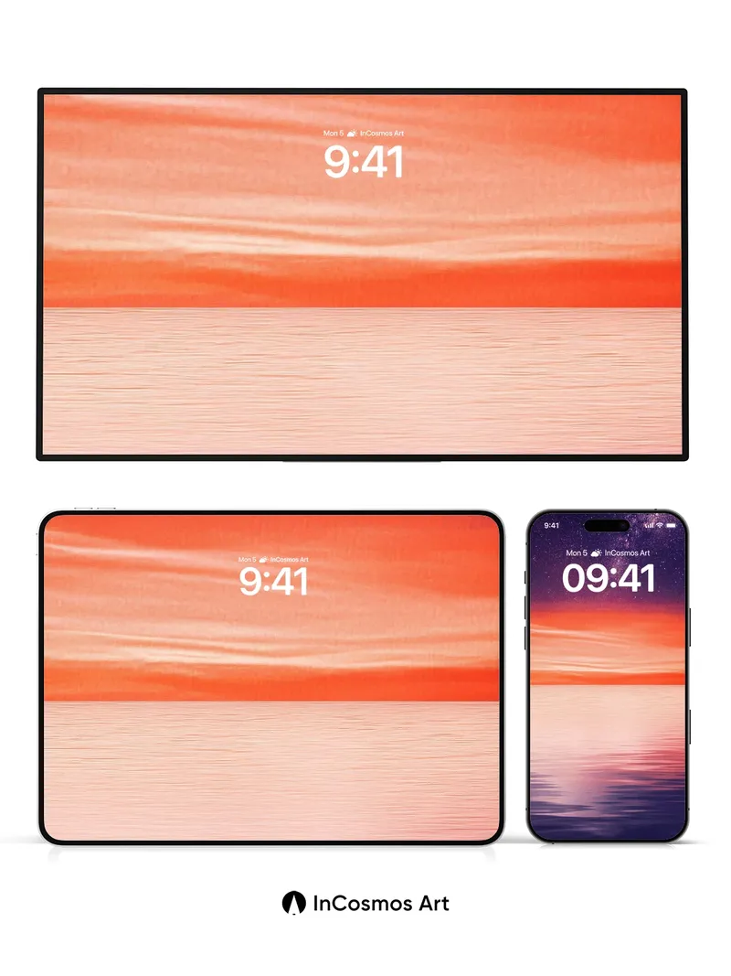 Cosmic Horizon Wallpaper with Starlit Reflections