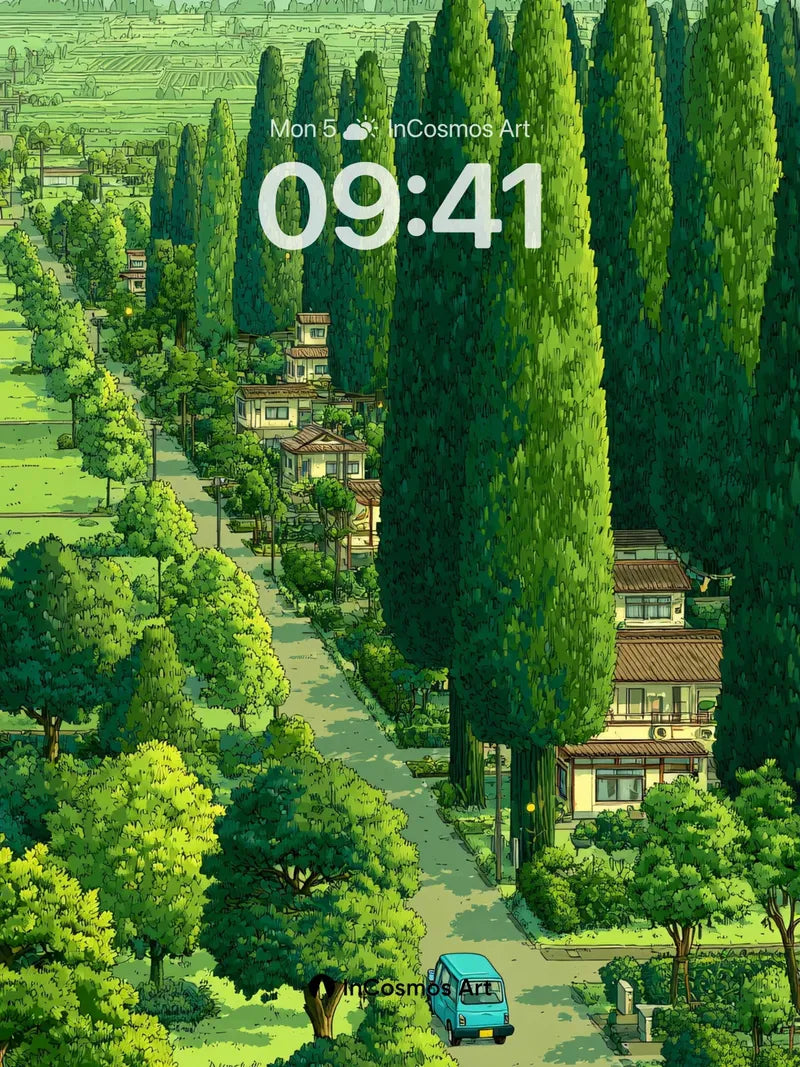 Serenity Lane Wallpaper with Cypress Whispers wallpaper for iPhone, iPad & Mac