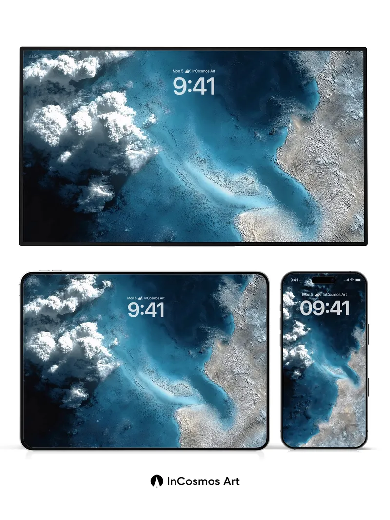 Azure Abyss Wallpaper with Cloud Veil