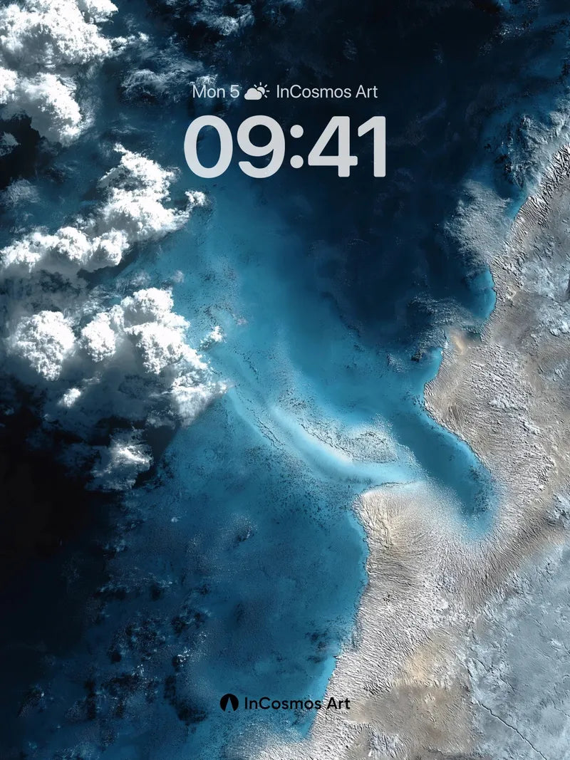 Azure Abyss Wallpaper with Cloud Veil