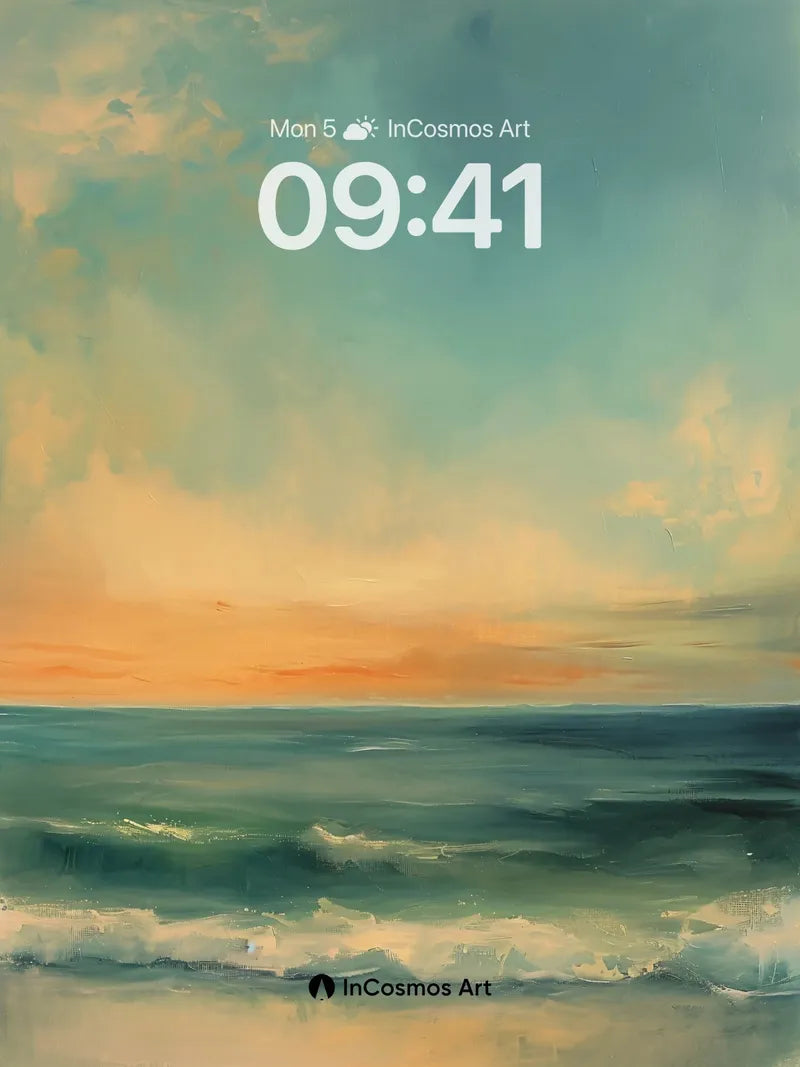 Serenity Horizon Wallpaper with Golden Fade