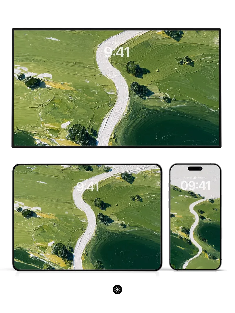 Winding Path Green Hills Wallpaper