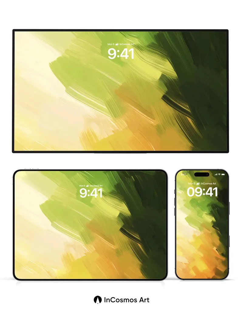 Golden Hush Wallpaper with Brushstroke Veils