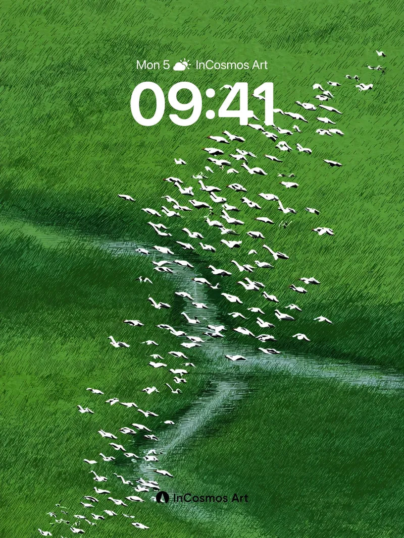 Serenity Flight Wallpaper with Emerald Trails