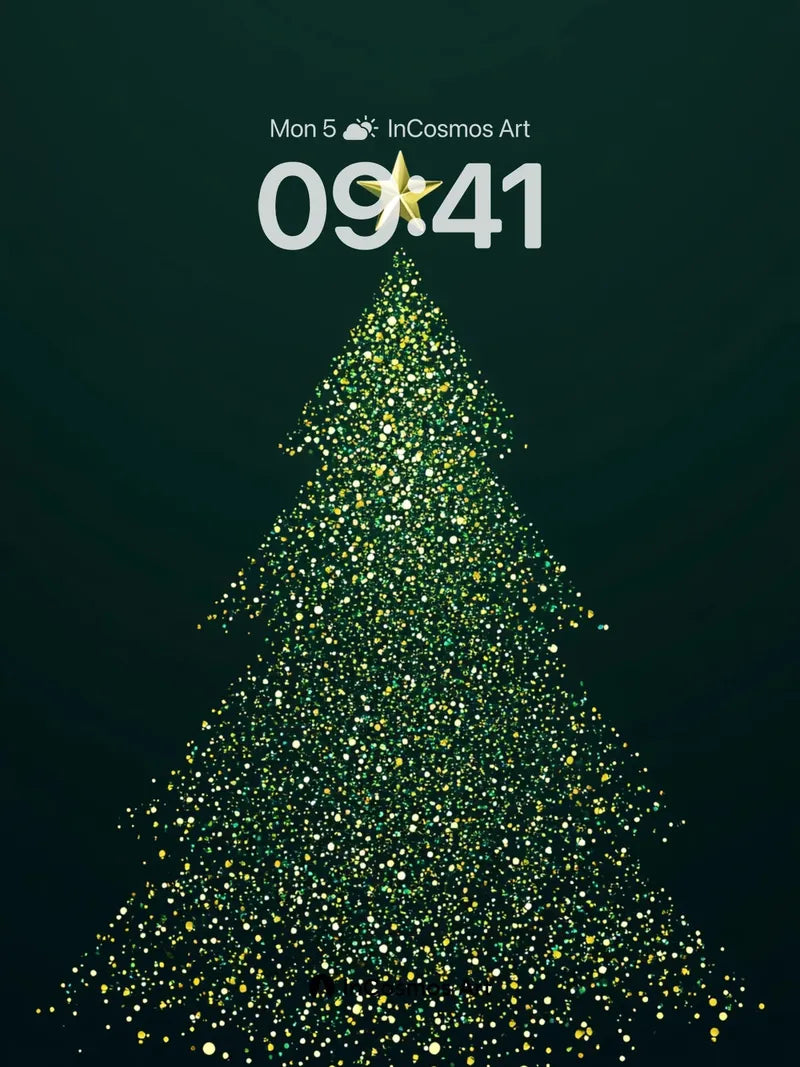 Stellar Pine Wallpaper with Golden Crown