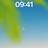 Serene Crescent Wallpaper with Blurred Palm Veil wallpaper for iPhone, iPad & Mac