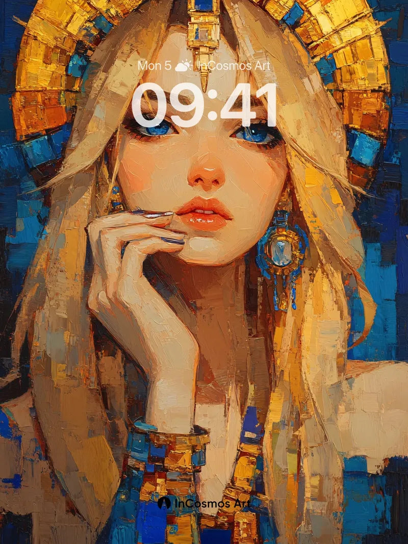 Golden Halo Wallpaper with Mosaic Light wallpaper for iPhone, iPad & Mac