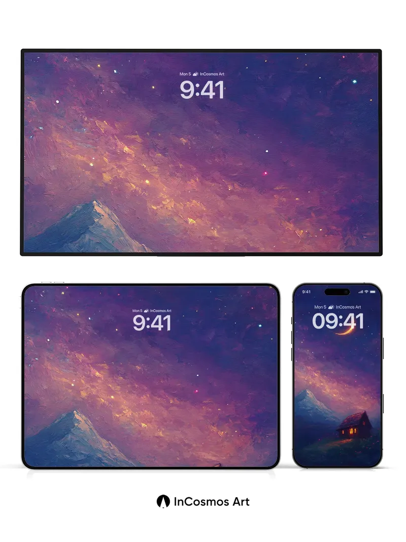 Crescent Hush Wallpaper with Mountain Whispers