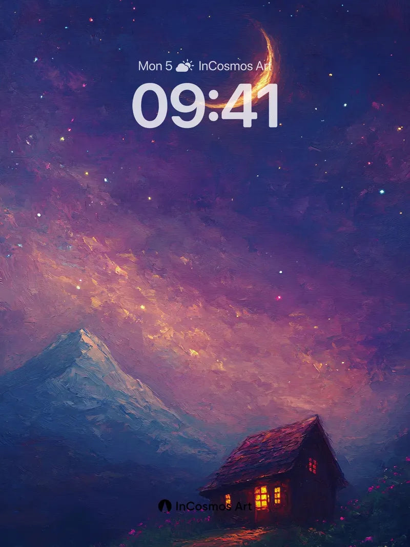 Crescent Hush Wallpaper with Mountain Whispers