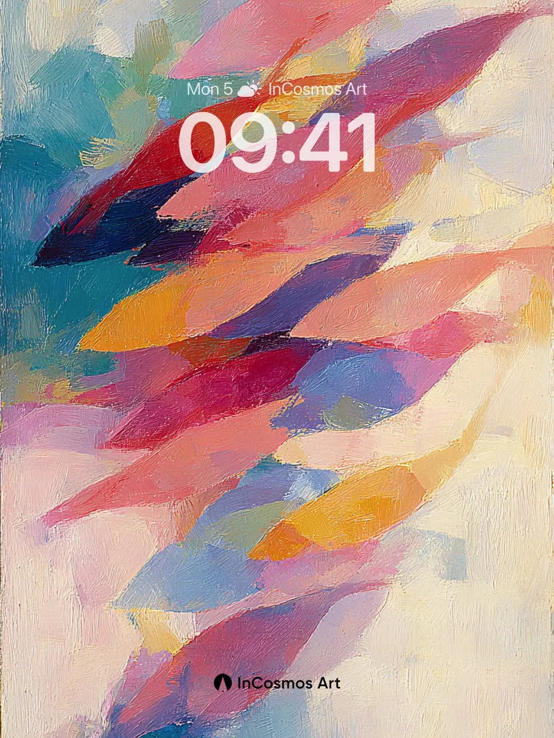 Whispering Petals Wallpaper with Floating Color Fields