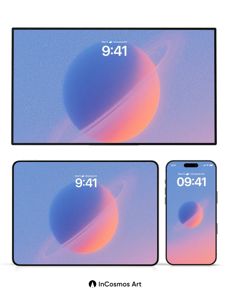 Calm Orbital Wallpaper with Ethereal Rings