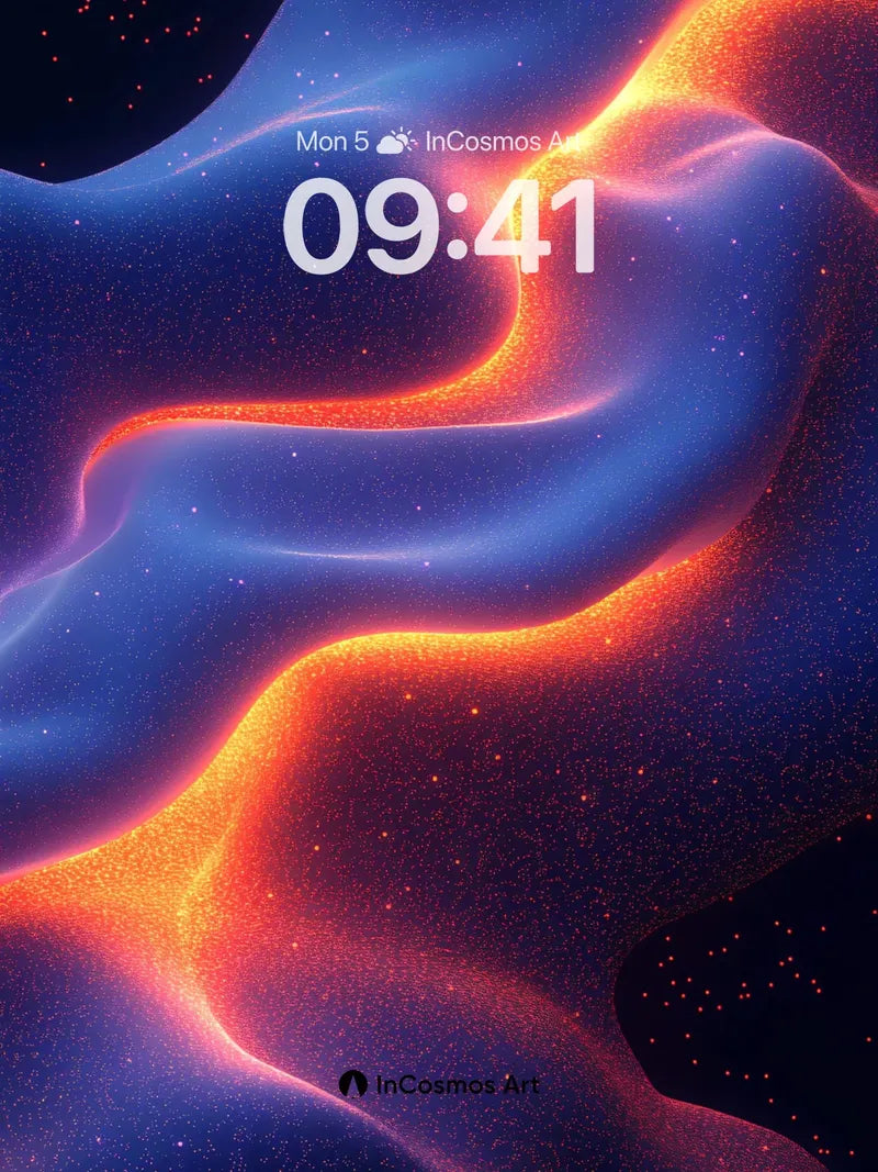 Cosmic Ember Wallpaper with Living Light Veins