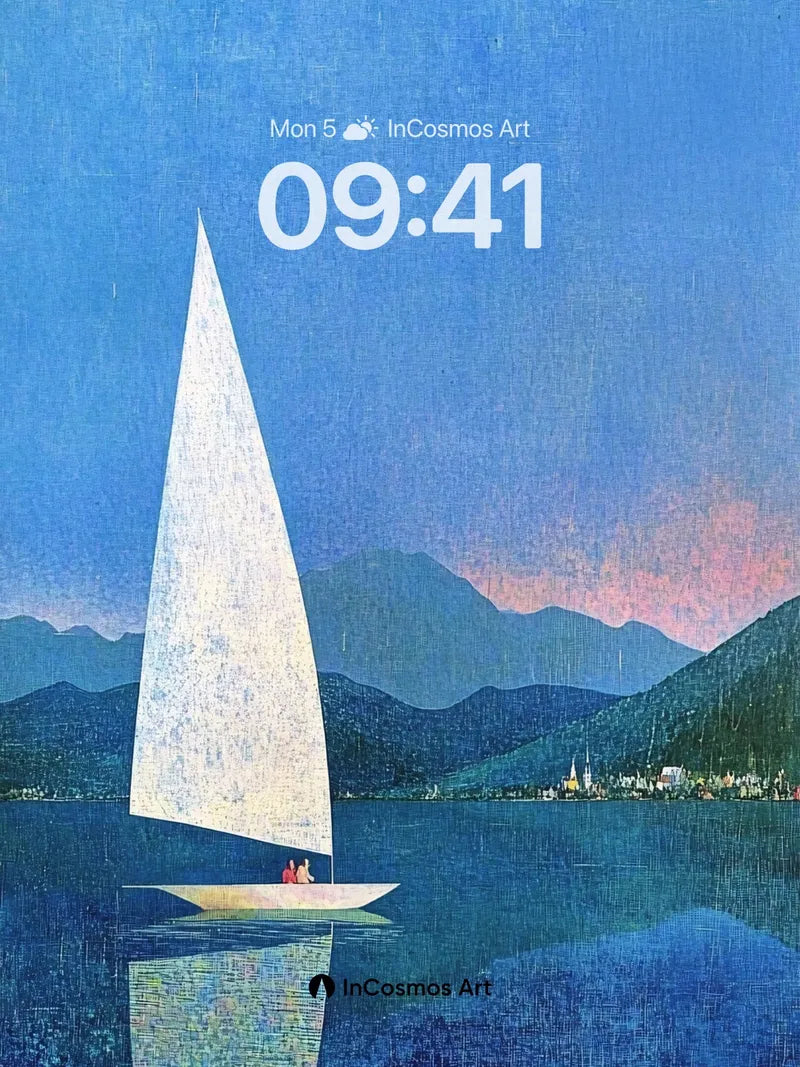 Serenity Sail Wallpaper with Mountain Hush