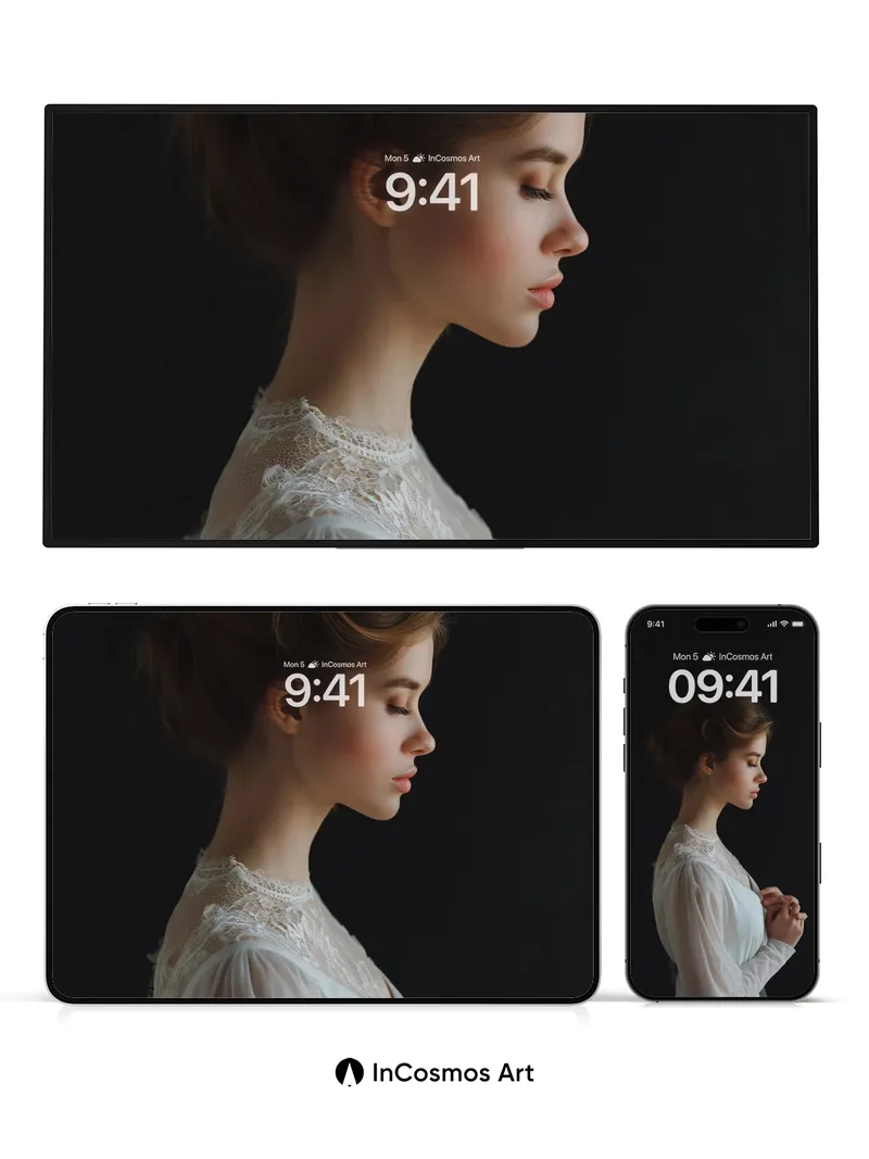 Serene Lace Wallpaper with Soft Light Embrace