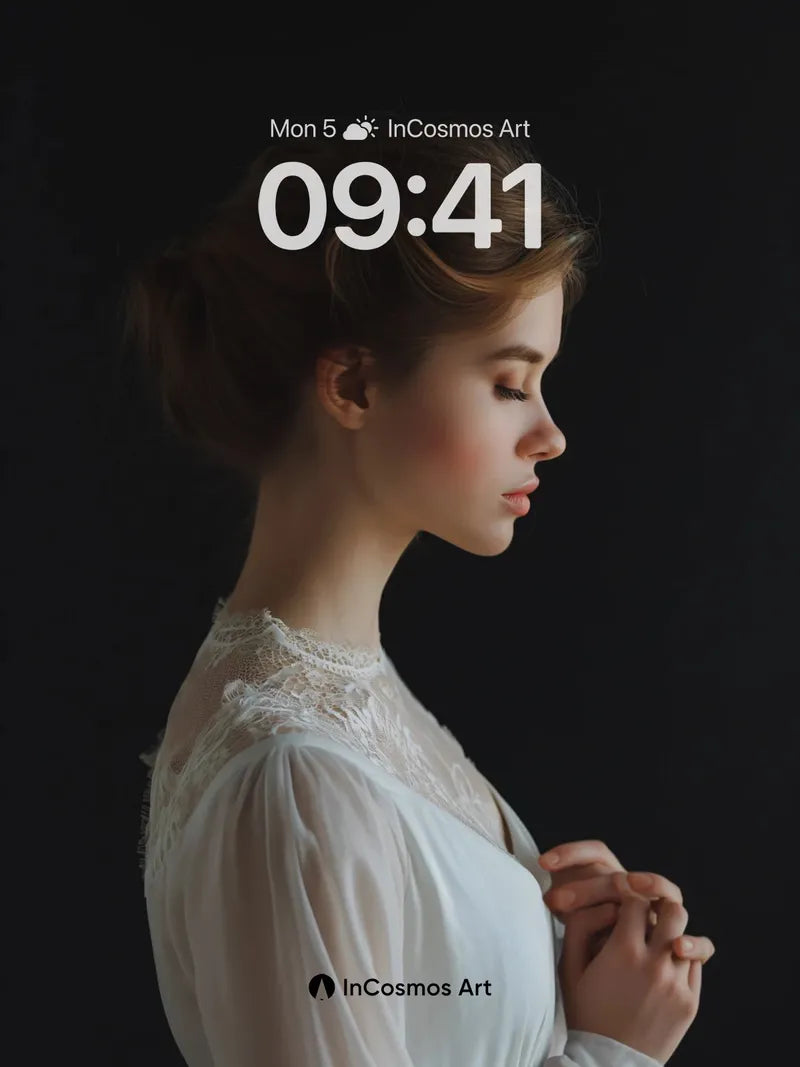 Serene Lace Wallpaper with Soft Light Embrace