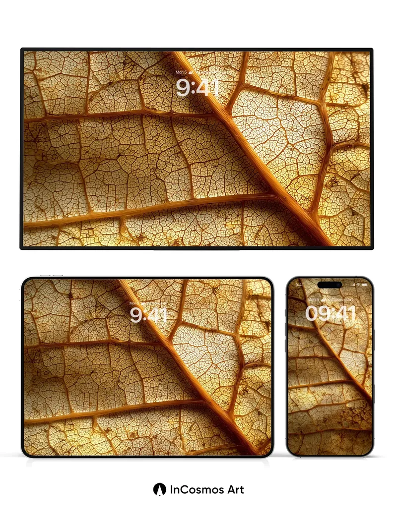 Golden Vein Wallpaper with Sunlit Fragility