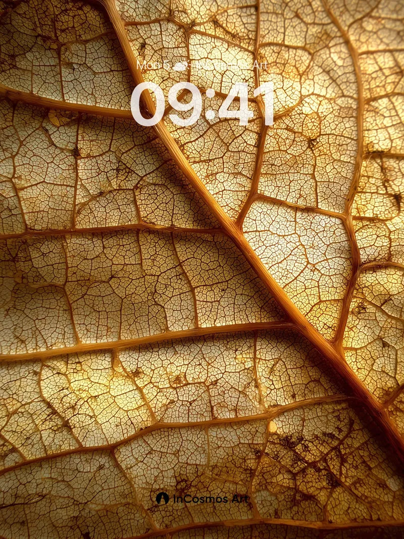 Golden Vein Wallpaper with Sunlit Fragility wallpaper for iPhone, iPad & Mac