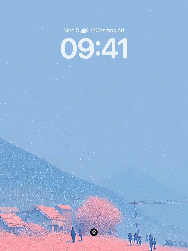 Serene Mountain Village Winter Wallpaper wallpaper for iPhone, iPad & Mac