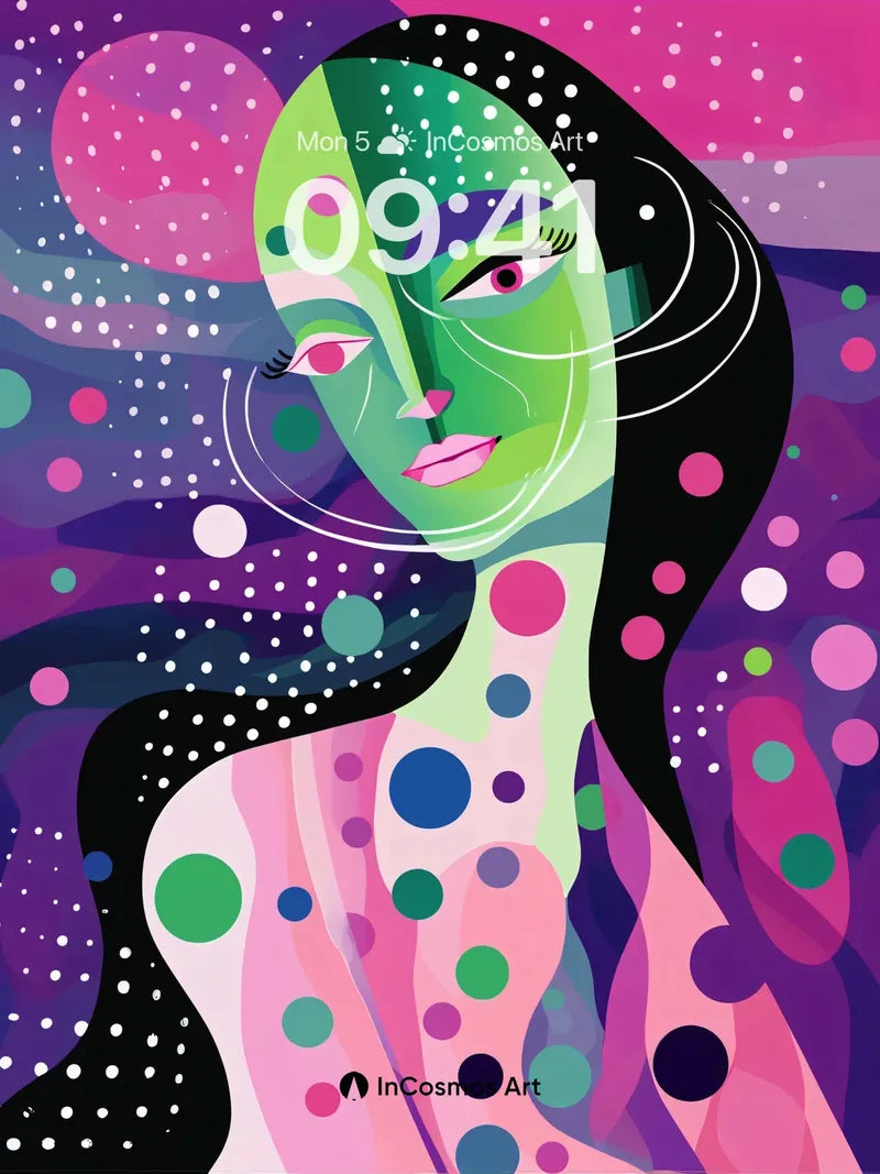 Luminous Polka Dot Wallpaper with Cosmic Veil wallpaper for iPhone, iPad & Mac