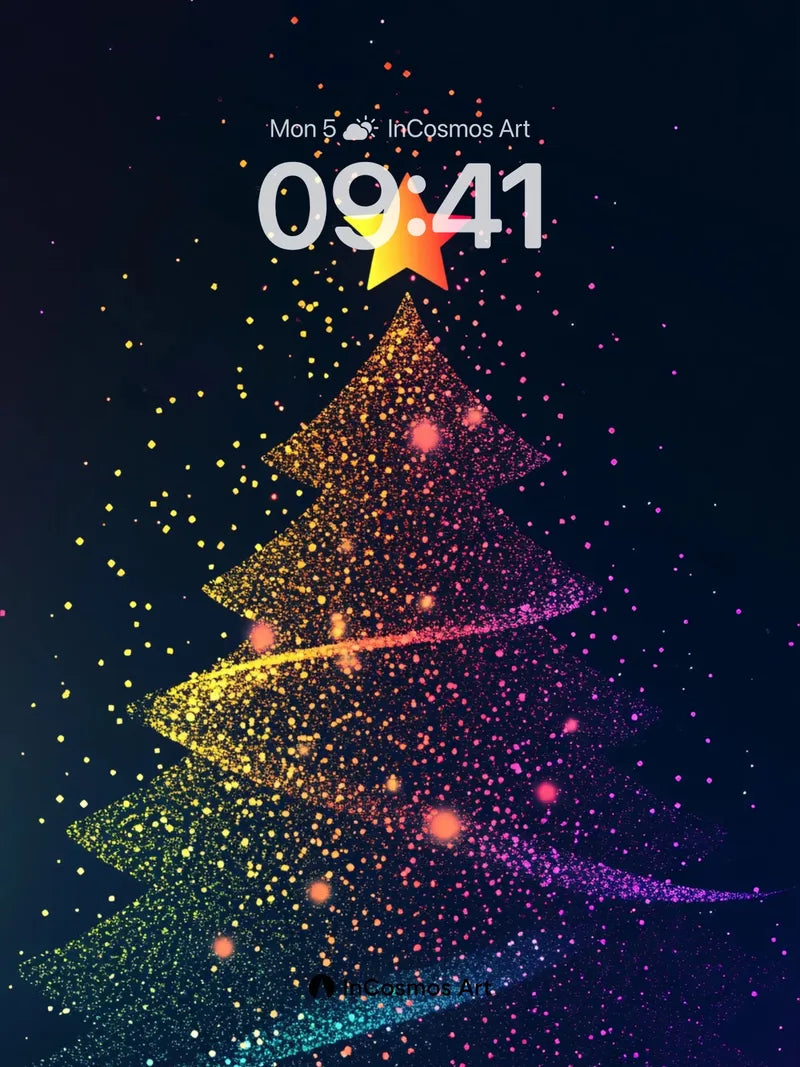 Stellar Sparkle Wallpaper with Cosmic Tree