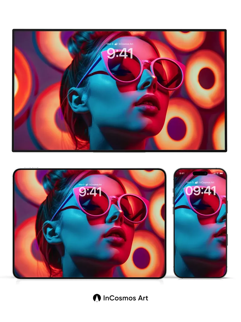 Neon Pulse Wallpaper with Retro Future Visions