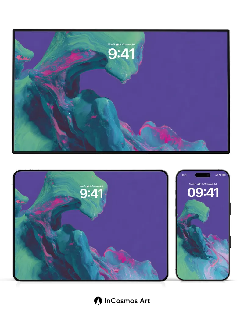 Neon Tide Wallpaper with Liquid Light