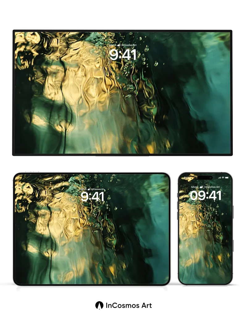 Liquid Gold Wallpaper with Murky Depths