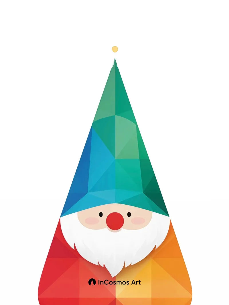 Geometric Jolly Wallpaper with Rainbow Facets