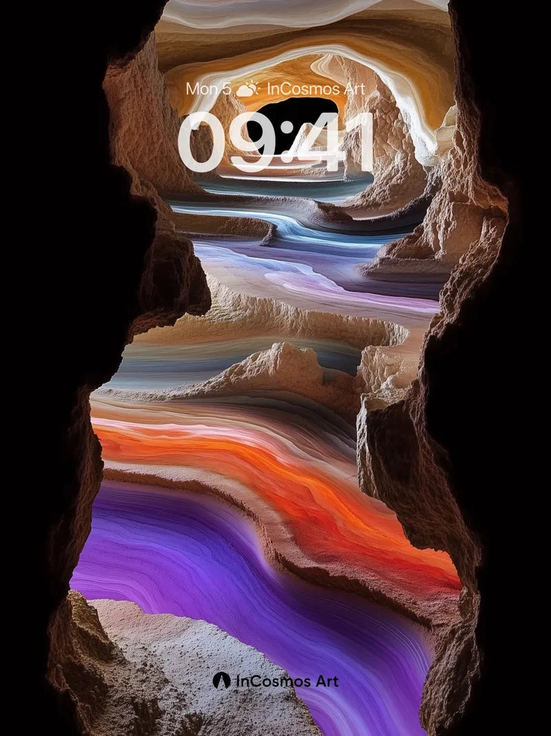 Cavern Mirage Wallpaper with Amber Veins