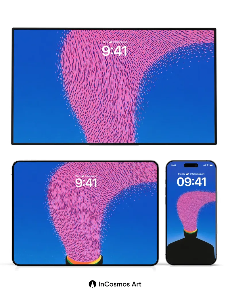 Surreal Flow Wallpaper with Cosmic Hair