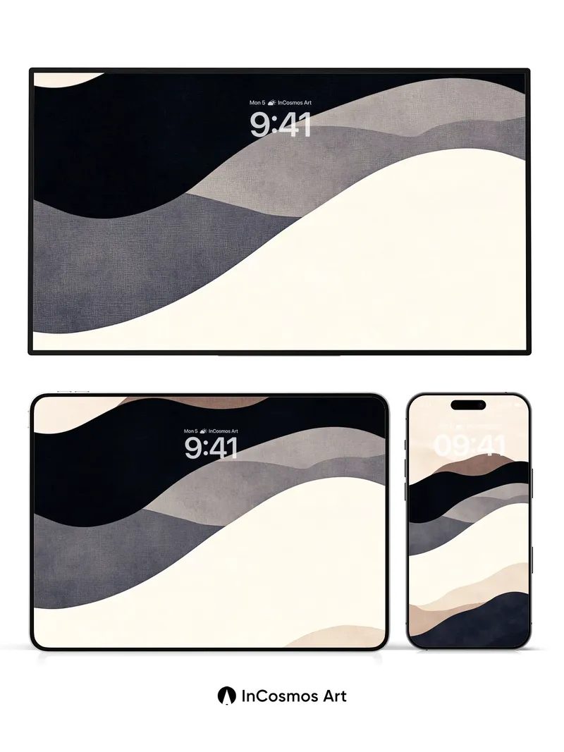 Serenity Wave Wallpaper with Textured Depth