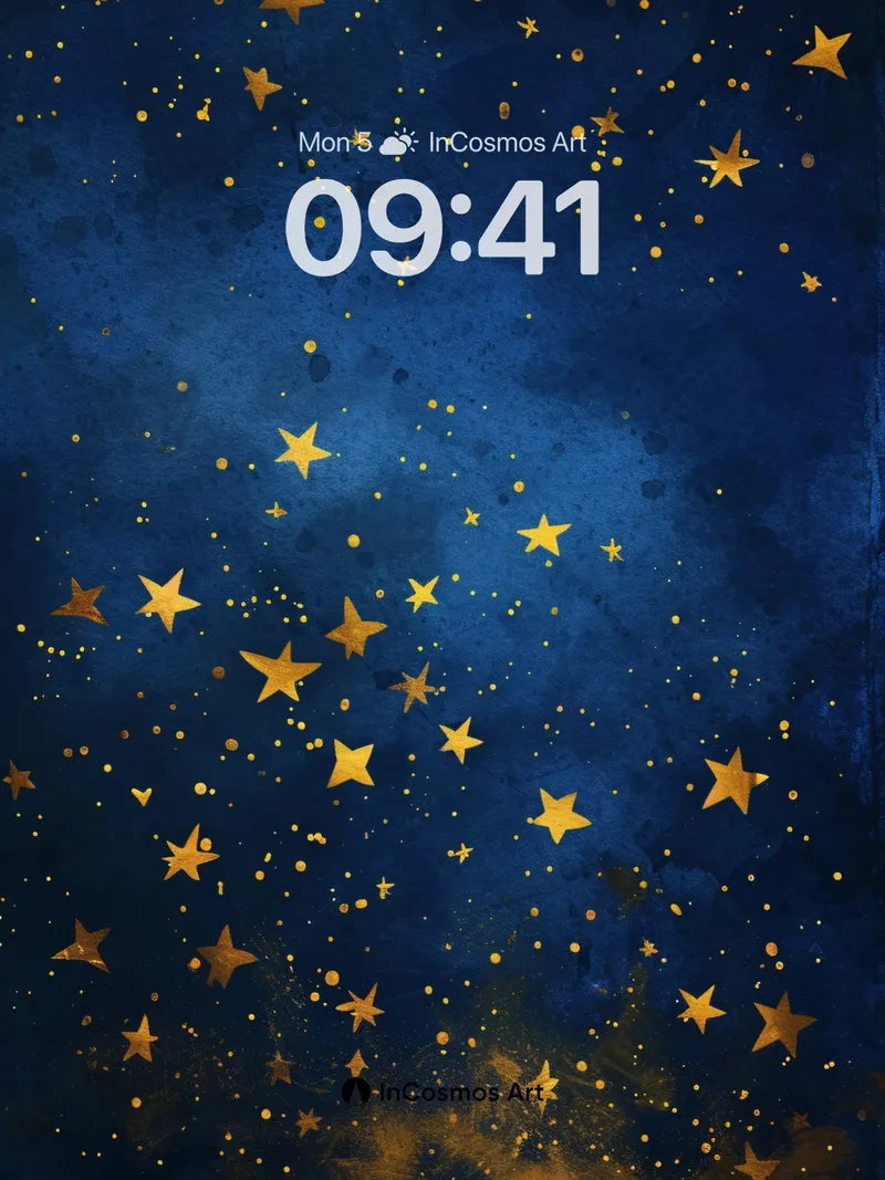Velvet Night Sky Wallpaper with Golden Constellations wallpaper for iPhone, iPad & Mac