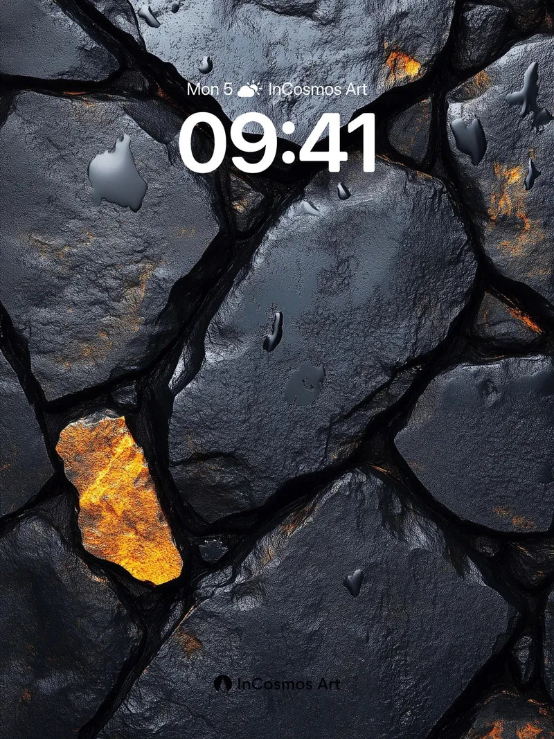 Volcanic Pulse Wallpaper with Molten Veins