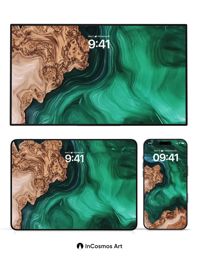 Emerald Veil Wallpaper with Earth's Pulse