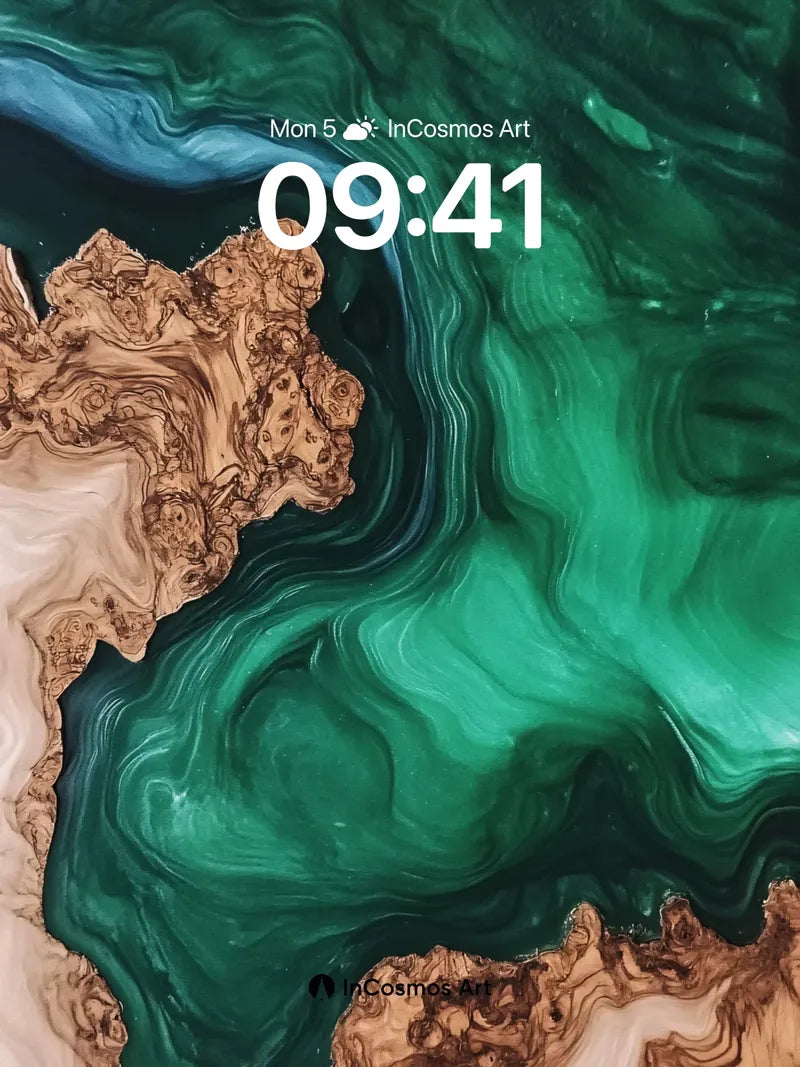 Emerald Veil Wallpaper with Earth's Pulse