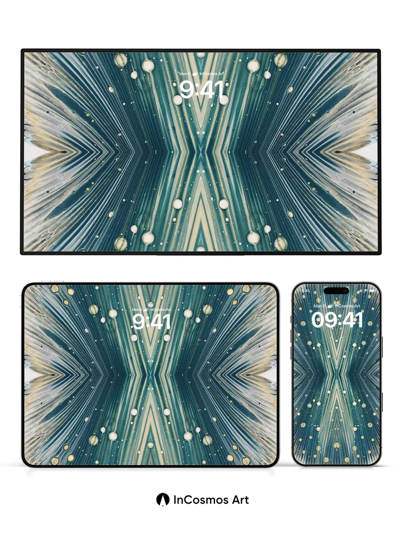 Cosmic Veil Wallpaper with Radiant Geometry