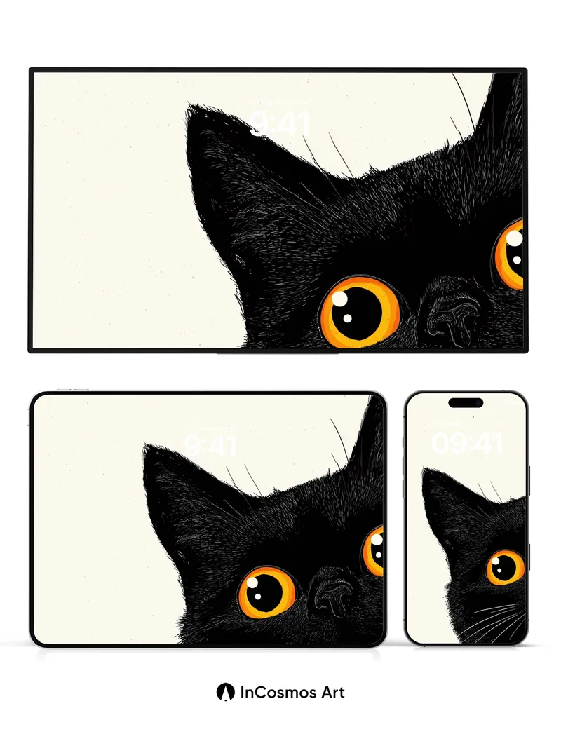 Whispering Shadow Wallpaper with Golden Eyes