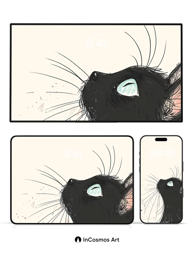 Whispering Shadow Wallpaper with Glowing Eyes