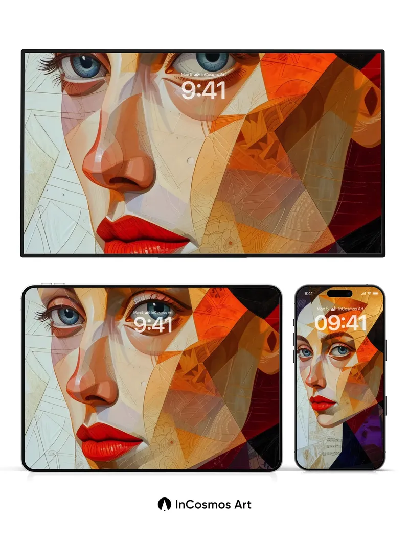Cubist Light Wallpaper with Hidden Music