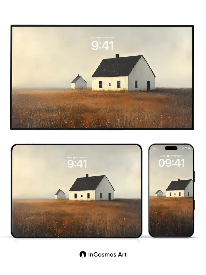 Serenity Field Wallpaper with Whispering Grass