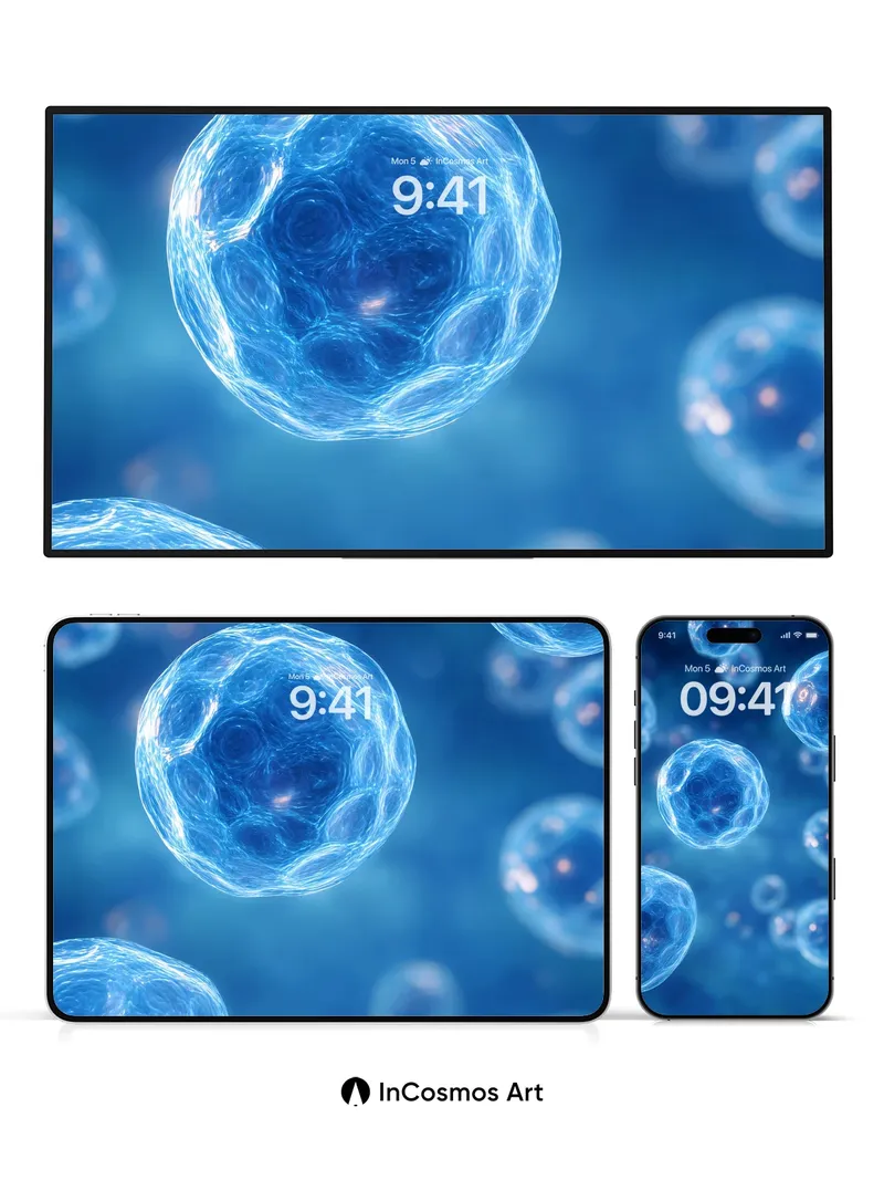 Luminous Sphere Wallpaper with Ethereal Blue Veins